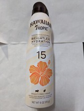 Hawaiian Tropic Silk Weightless Hydration Clear Mist Spray Sunscreen SPF 15 6 Oz