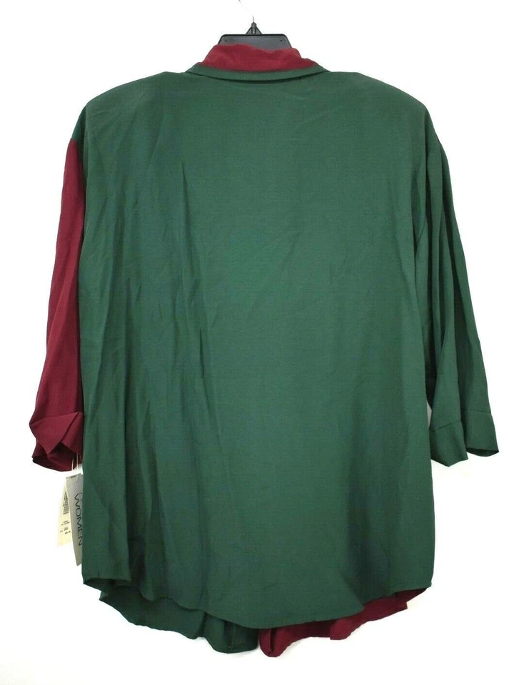 Conjunto de Calça Jaqueta Vintage NOS Pride & Joy Feminina Verde Vermelha Western XMAS 16W - Imagem 3 de 4