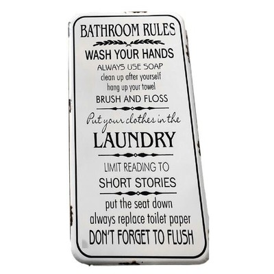Country Tin Sign Vintage Inspired Enamel Wall Art Bathroom Rules Retro Plaque - Vintage Style Bathroom Wall Art Country Tin Sign Vintage Inspired Enamel Wall Art Bathroom Rules Retro Plaque - Vintage Style Bathroom Wall Art