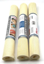 NEW 3-PACK Beaded Grip Cushioned Non-Slip Liner 18in x 5ft Almond ~ Free Ship.