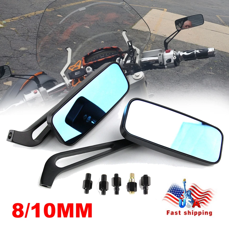 Espejos retrovisores negros para motocicleta Victory Vegas 8 Ball 2005-2017 8 mm/10 mm Foto 2 de 4