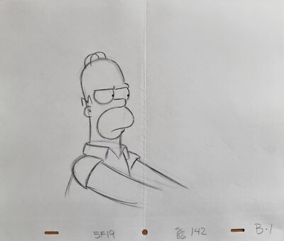 Simpsons TV Show Original Cartoon Animation Kunst Cel Zeichnung Homer Simpson #151