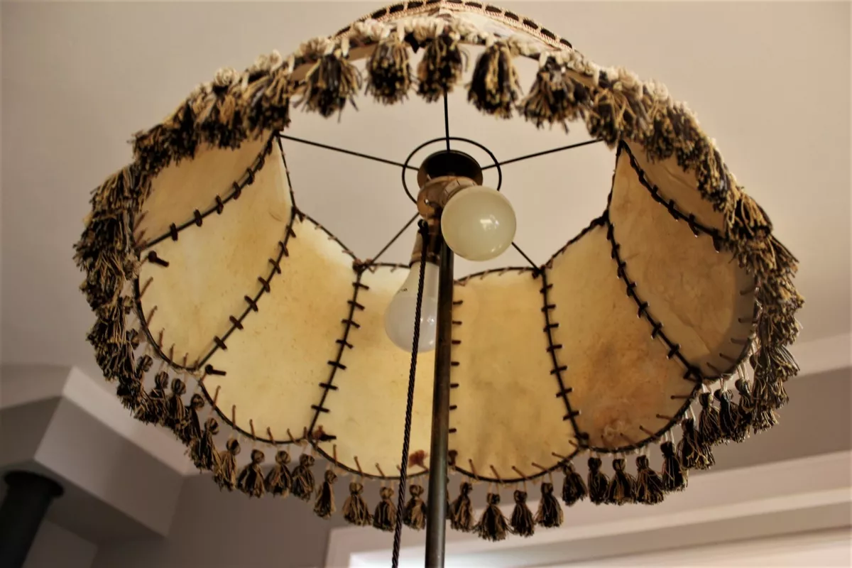 Vintage tassel floor on sale lamp