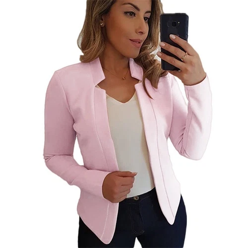 Women Blazer Suit Coat Long Sleeve Ladies Jacket Tops Office Work Summer Thin - Picture 22 of 30