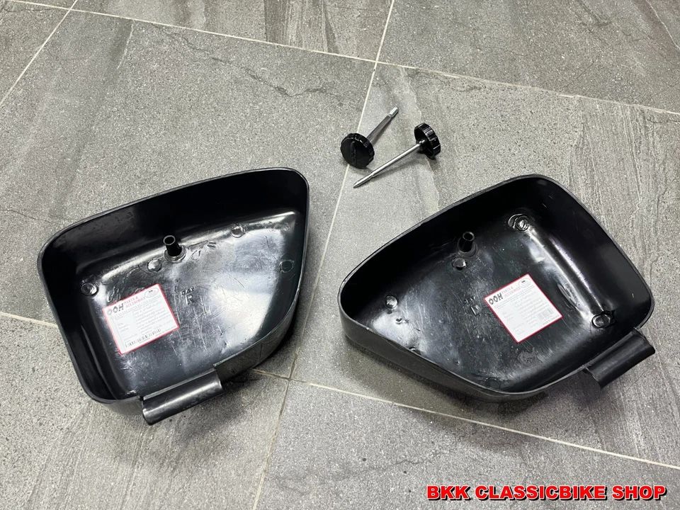 Cubierta lateral y perilla de cierre Honda Touring 90 C200 CA200 C201 negra nueva Foto 4 de 4