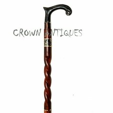 Phoenix Brass Derby Head Premium Stylish Wood Custom Walking Stick Cane Gift