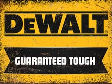Dewalt Guaranteed Tough Vintage Style Man Cave 9" x 12" Rustic Metal Sign
