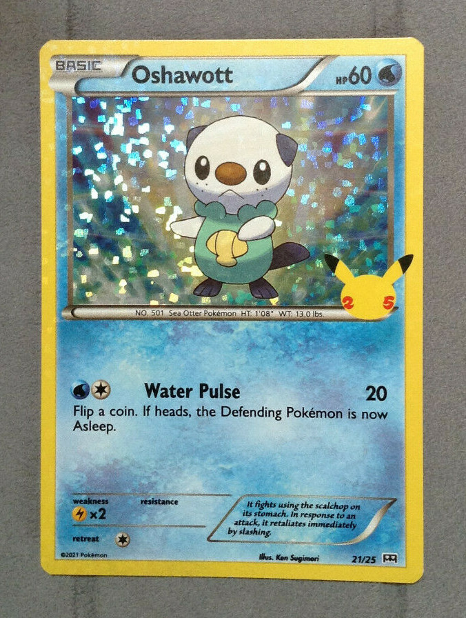 2021 McDonald's 25th Anniversary POKEMON Cards 21/25 OSHAWOTT HOLO Card