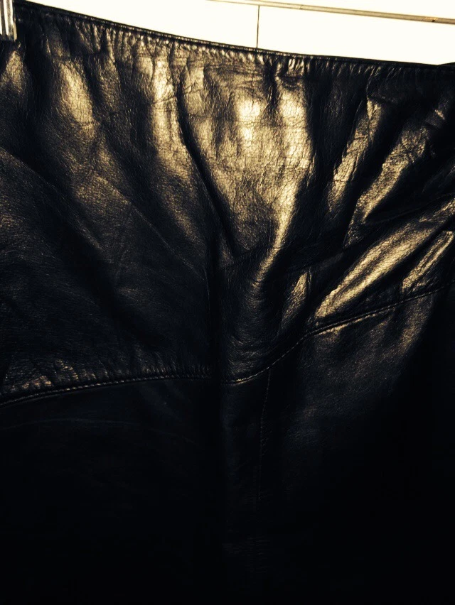 Falda de cuero Bruno Giovanni cintura negra 26 pulgadas redonda (aproximadamente) talla 10 Foto 4 de 4