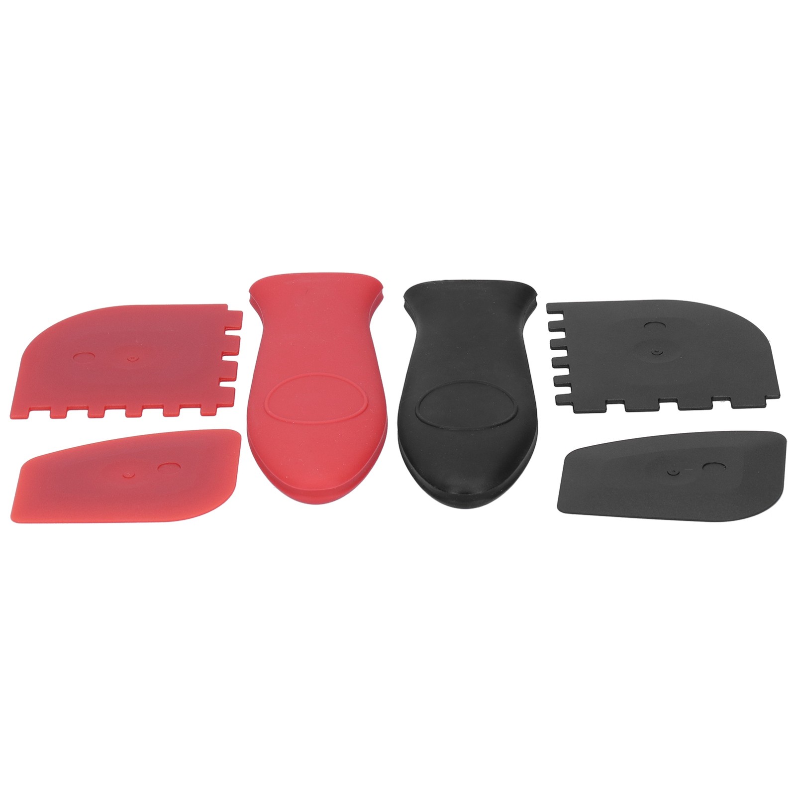 6Pcs Set Pot Handle Sleeve Cover Scraper Kit Silicone Anti Scalding Cookware Pan