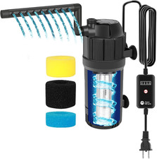 UV Aquarium Filter with Timer, Adjustable Flow for 10-40 Gallon Tanks