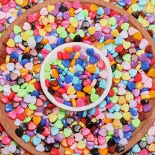 100pcs Candy Color Heart Shaped Acrylic Loose Beads 9mm For Jewelry Making