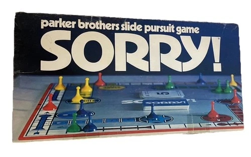 Vintage 1972 Parker Brothers Sorry Board Game Complete Made In USA