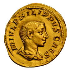 Philip II as Caesar, gold aureus c. 247-9 AD, Principi Ivvent, ex-Theodor Prowe
