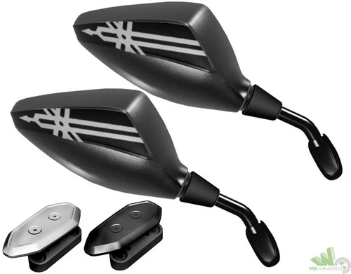 2 MIRRORS YAMAHA TMAX T-MAX 2009 BLACK LOGO FAIRING FAIRING MIRRORS APPROVED