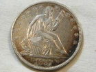 1857 seated liberty silver half dollar coin
