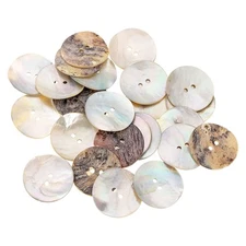 25Pcs Natural Shell Buttons Mother of Pearl Button 30mm Sewing Buttons Brown