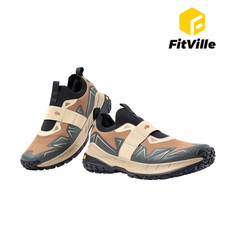 FitVille Men's Wide Slip On Hiking Shoes Arch Support Non Slip Sneakers Brown