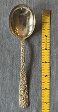 One Kirk Inc. STERLING Silver Repousse 7 3/8" Gumbo Spoon with Mono Gorgeous