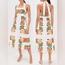 NEW Cleobella Milly Floral Linen Halter Midi Dress sz M