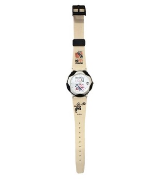 Vintage 1994 WorldCupUSA94 Soccer Souvenir White Watch F M DuRoy Swiss Movement