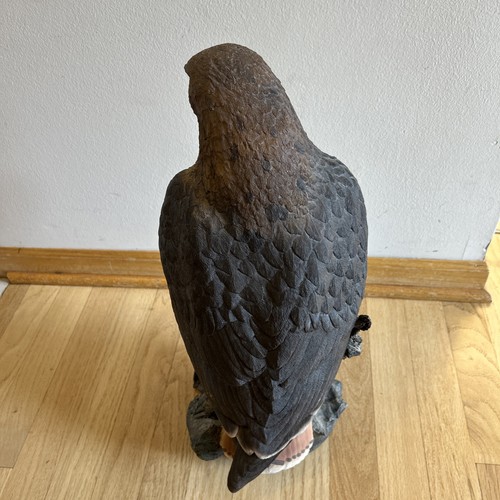 Uccellino in legno intagliato a mano a grandezza naturale coda rossa falco su animale classici design unito 94 - Foto 5 di 8