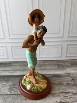 Thomas Blackshear Ebony Visions Riding High Figurine Limited 2001 Wood Base