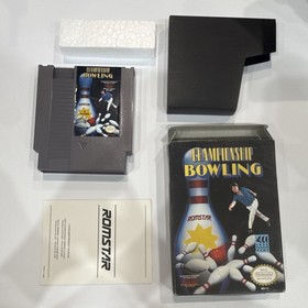 Romstar Championship Bowling Complete Manual Box Inserts Multiplayer NES Sports