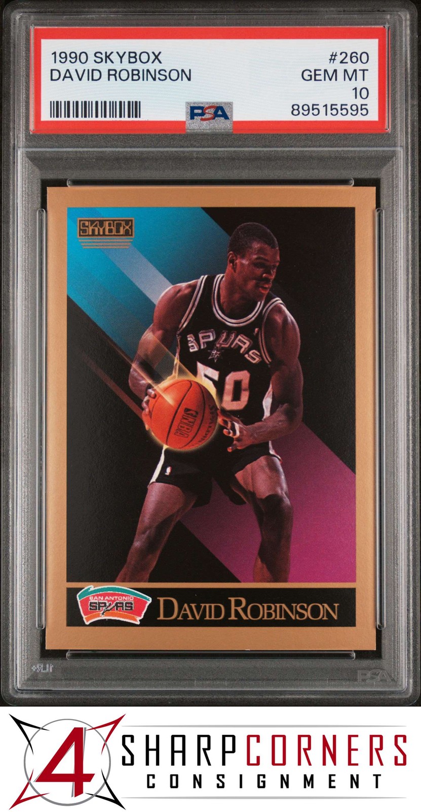 1990 SKYBOX #260 DAVID ROBINSON SPURS HOF PSA 10