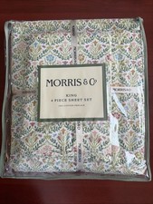 William MORRIS & CO. King Sheet Set Bellflowe...