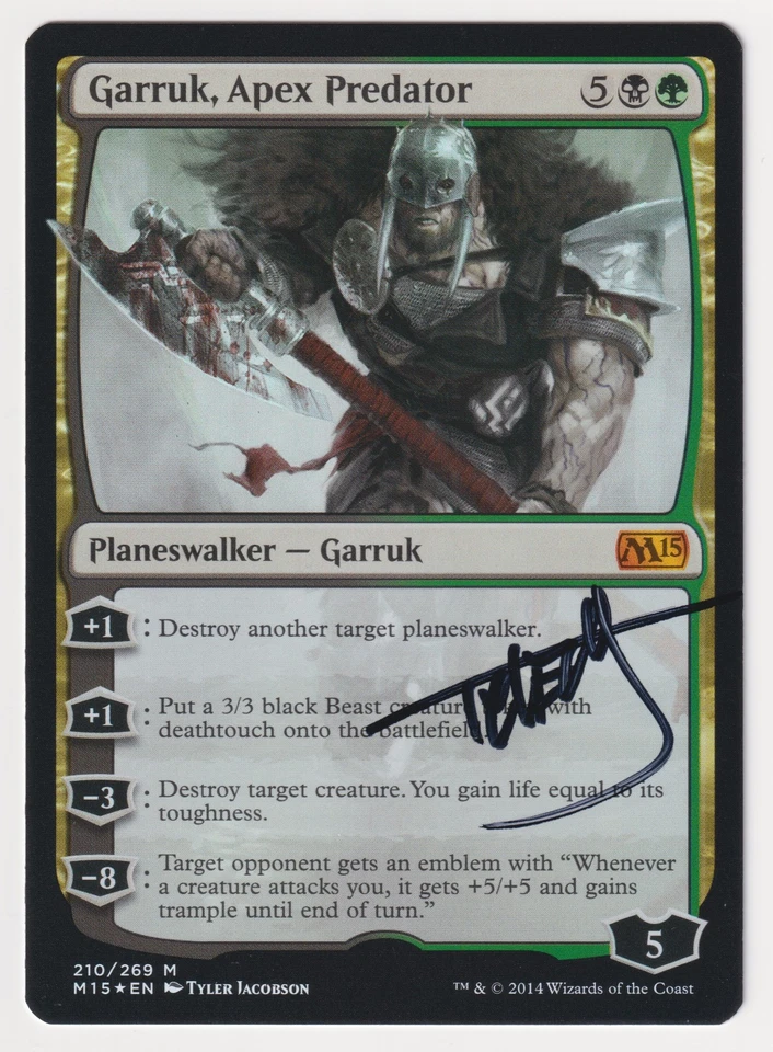 Signed FOIL Garruk, Apex Predator Proof Sketch LP Artist Tyler Jacobson MTG AP! - Image 2 of 2