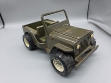 Vintage 10 Tonka 1970's Pressed Steel Military Green Jeep XR-101