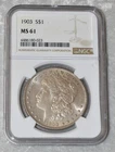 1903 P MORGAN 90% SILVER $1 DOLLAR NGC CERTIFIED MS 61 MS61 PHILADELPHIA US MINT