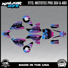 Graphics Kit for MotoTec 36V and 48V Pro Electric Dirt Bike Fresh-Magenta Shift