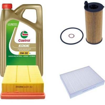 Inspektionspaket Castrol EDGE Titanium 5W-30 LL 5L für BMW 1er 118i 116i 2