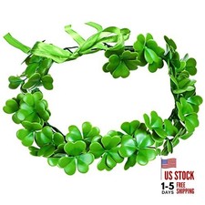 2 Pieces St. Patrick's Day Irish Shamrock Headbands Flower Crown Clover