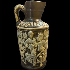 Rare Art Handmade Antique BIG Germany Jug Wine Pitcher Vase Glaze Pottery Mark