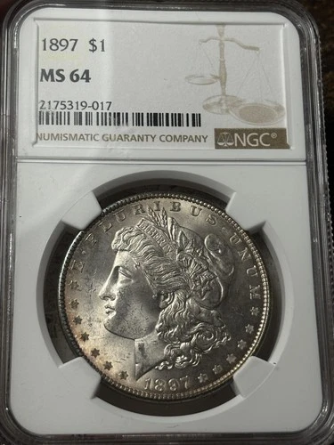 1897 $1 NGC MS-64 Morgan Silver Dollar
