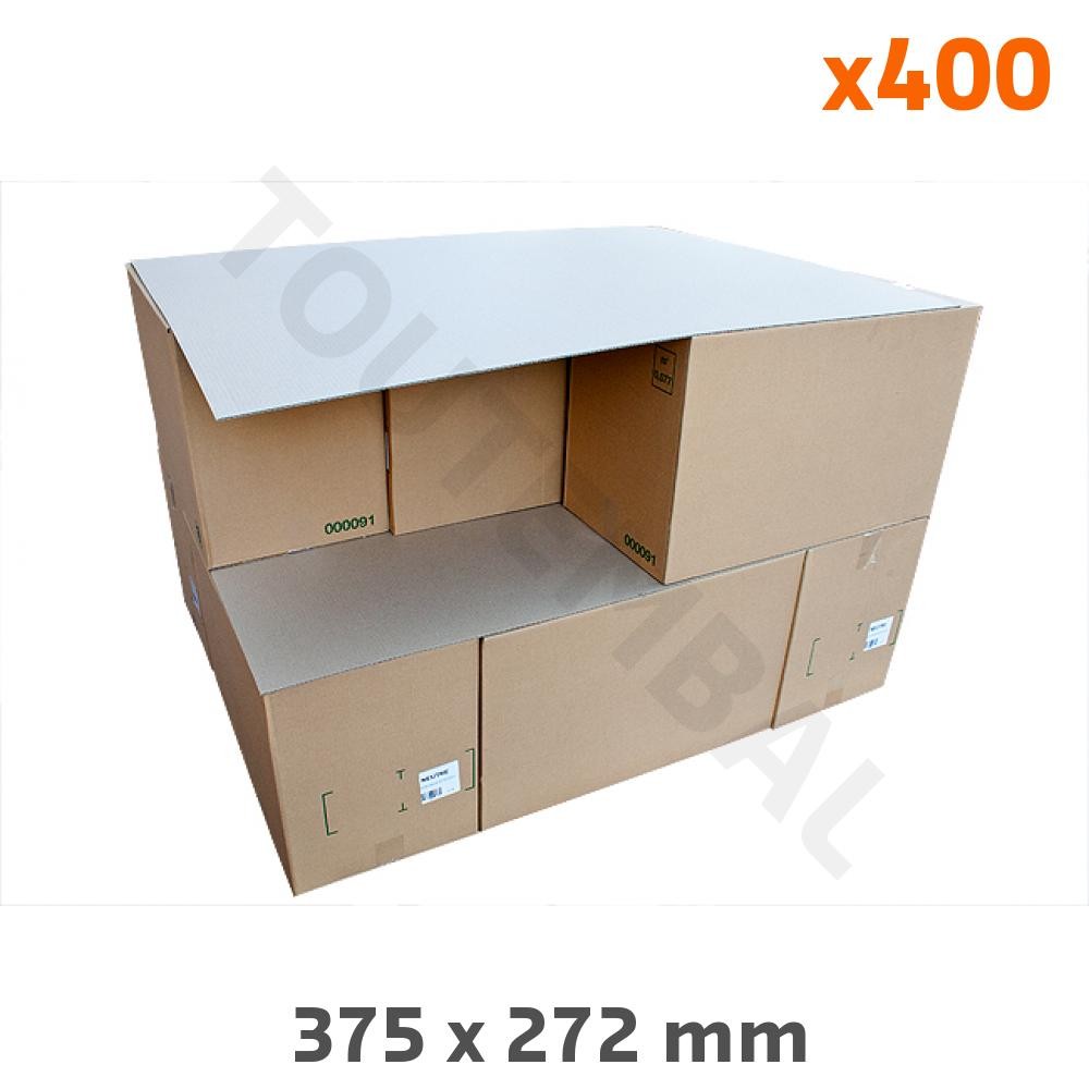 Plaque intercalaire de caisse simple cannelure 375 x 272 mm, intercalaire carton brun