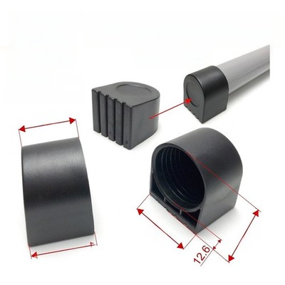 50 mm Rohrendabdeckung Set Kunststoff mit rutschfester Gummibasis 4-teilig für