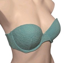 Victoria's Secret 34C Strapless Bra Aqua Green Blue Multi Way No Straps 34 C