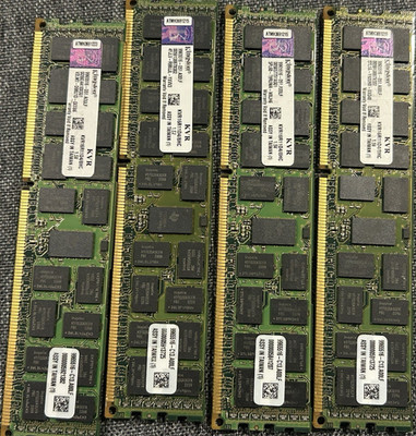 Kingston DDR3 32GB 4x8GB DIMM PC3-12800R 1600 ECC Reg 240-Pin KVR16R11D4/8HC