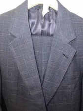 GLENEAGLES Men's Wool Plaid Suit 40R made in USA Single-Breasted 2-Button