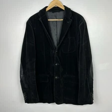 Polo Ralph Lauren Chore Jacket Blazer Corduroy Black Leather, 44R, Fits Mens XL