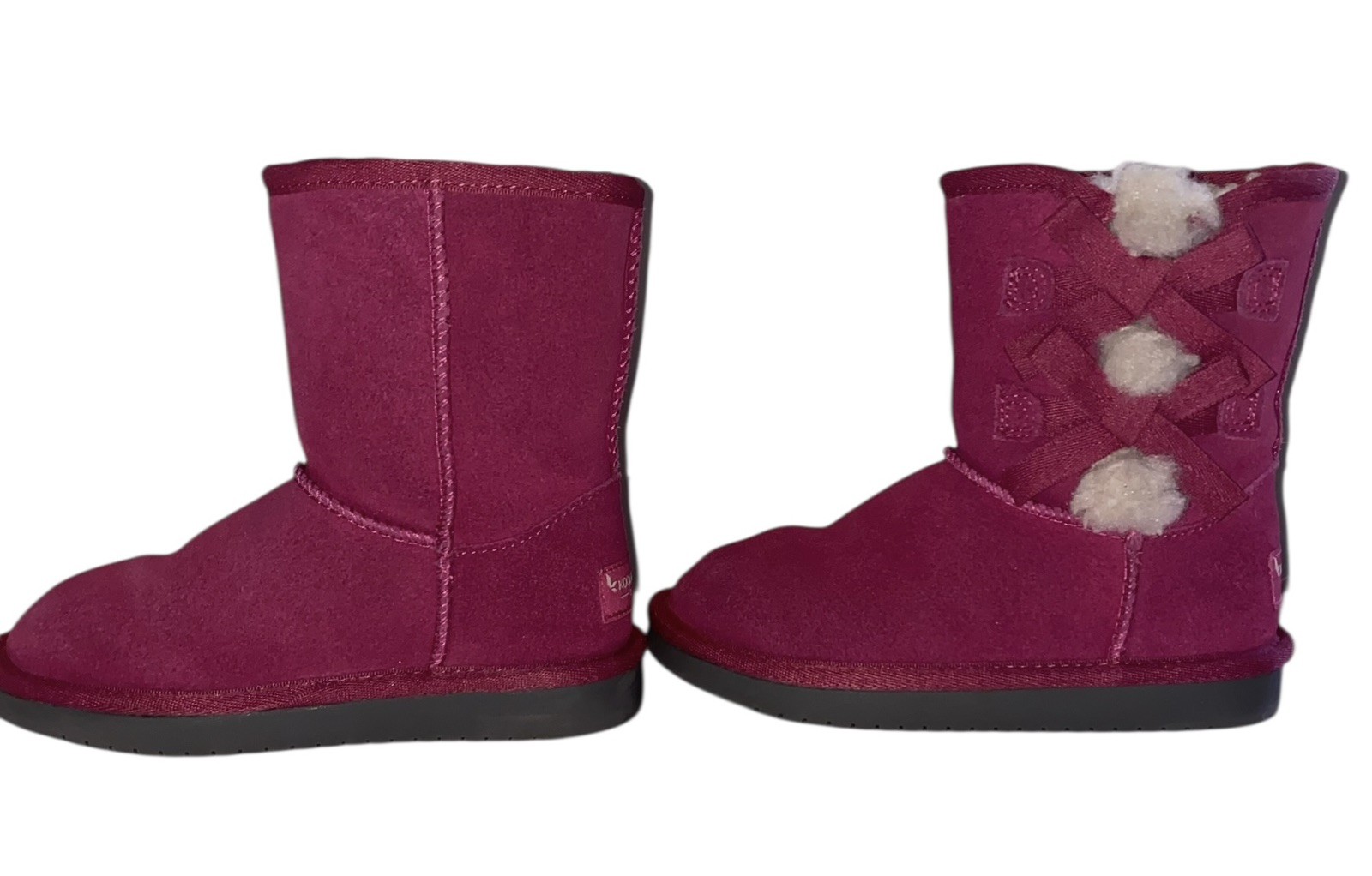 Koolaburra UGG Boots Girls 12 Bright Victoria Short Shearling Fur Bow 1019372 image 9