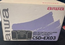 Aiwa CSD-EX03 Gray CD Player Cassette AM/FM Stereo Radio Recorder Headphone
