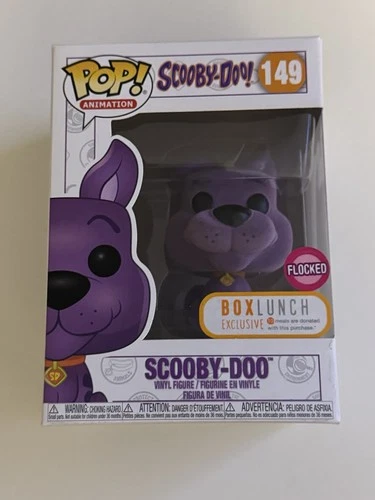 Scooby-Doo Flocked Purple  Box Lunch Excl Animation Vaulted Funko Pop 149 +case