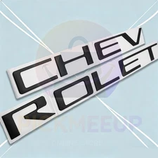 Matte Black Tailgate Insert Letters For Silverado 19-25 Rear Emblem Raised Badge