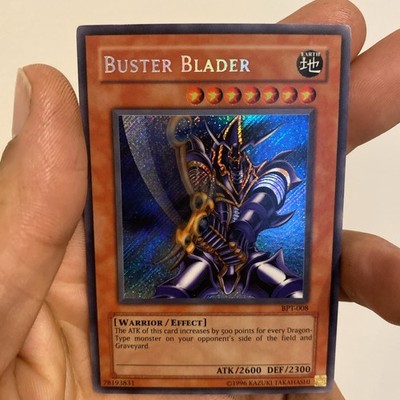 bpt yugioh cards YUGIOH FOIL BLEED ERROR Buster Blader BPT-008 2003 SECRET RARE ENGLISH