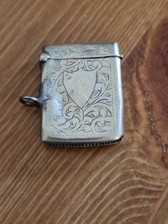 Antique Victorian/Edwardian EPNS Silver Plate Vesta Case. Cond A Bit Battered.